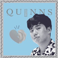 Single album artwork for 'Without You' by Poetic Quinns. Features a blue background, bold stylized text with the name 'Poetic Quinns' and a broken heart graphic in grey tones.